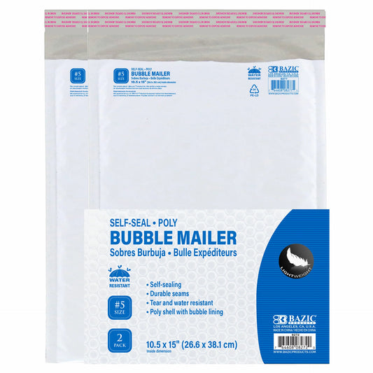 10.5X15 POLY BUBBLE MAILER 2\PACK