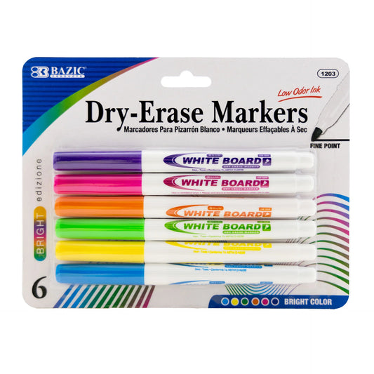 DRY ERASE MARKER BRIGHT COLOR FINE PQ.6