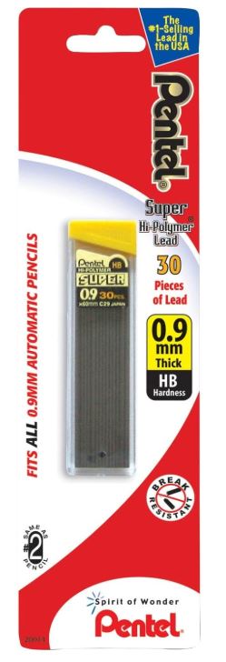 Super Hi-Polymer Lead Refill 0.9 mm Thick HB 30 Leads