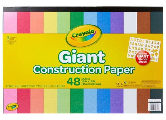 Crayola Giant Construction Paper with Stencils 48 Sheet