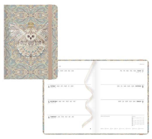 Paisley Academic Weekly Planner A6 Multilingual Owl