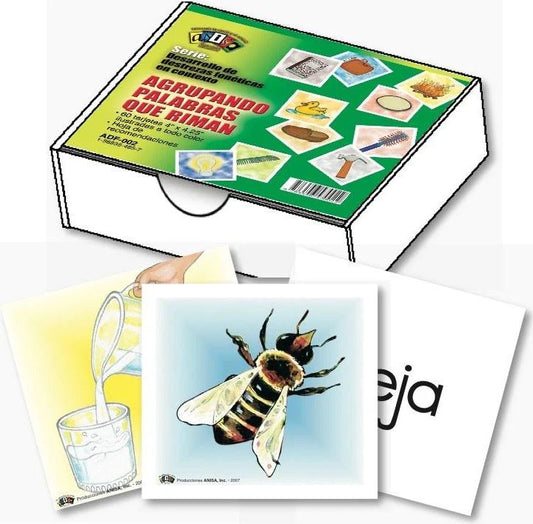 Tarjetas Agrupando Palabras Que Riman Cj. 60