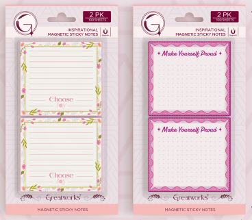 2PK MAGNETIC STICKY NOTES FASHION
