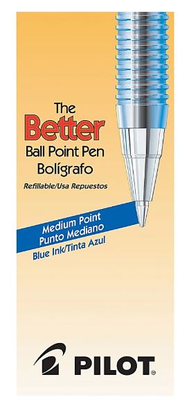 Better Ballpoint Pens 1.0 mm Medium Point Blue Ink CJ. 12