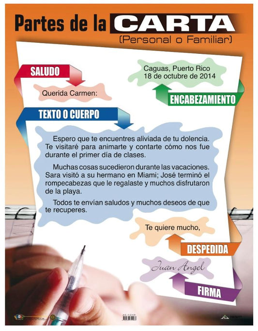 Cartel Partes De La Carta