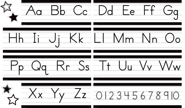 Black and White Alphabet Line Mini Bulletin Board
