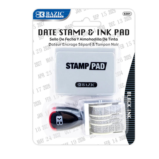 DATE STAMP AND INK STAMP, BLACK INK