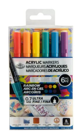 Acrylic 0.7 mm Rainbow Markers Pkg. 6