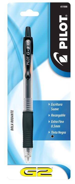 G2 Retractable Gel Pens Extra Fine Point 0.5 mm Black Ink