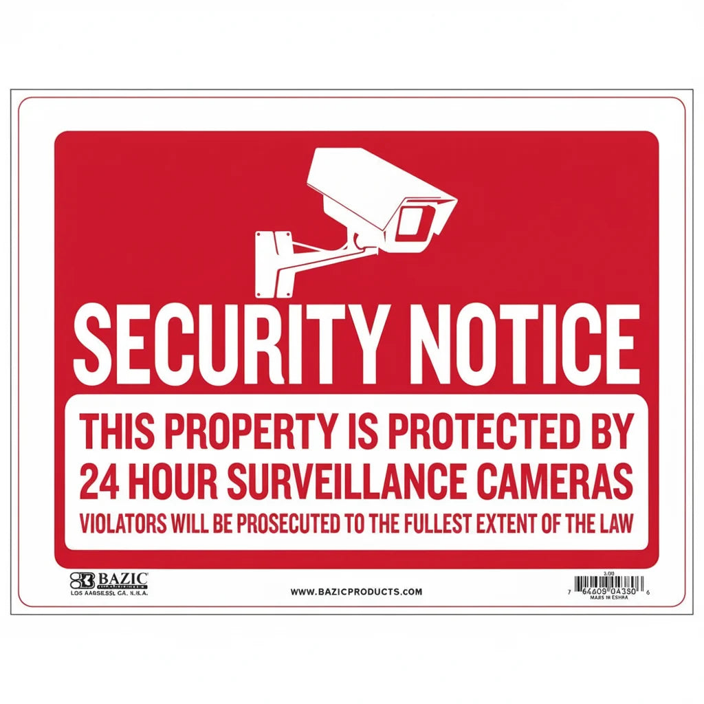 Security Notice Sign 12" X 16" - JA Riollano