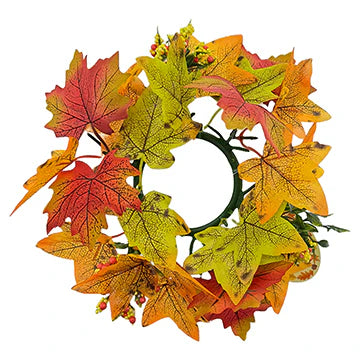 HARVEST MAPLE LEAVES CANDLE RING 9 C