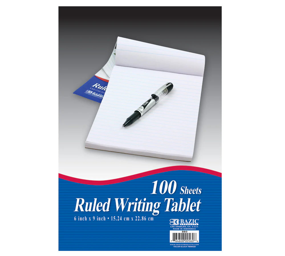 WRITING TABLET 6" X 9"