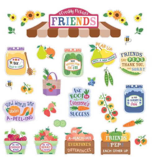 Freshly Picked Friends Bulletin Board Set 41 PCS