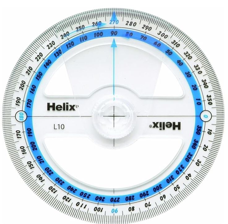 Helix 360 Degree 10cm Angle Measure Protractor