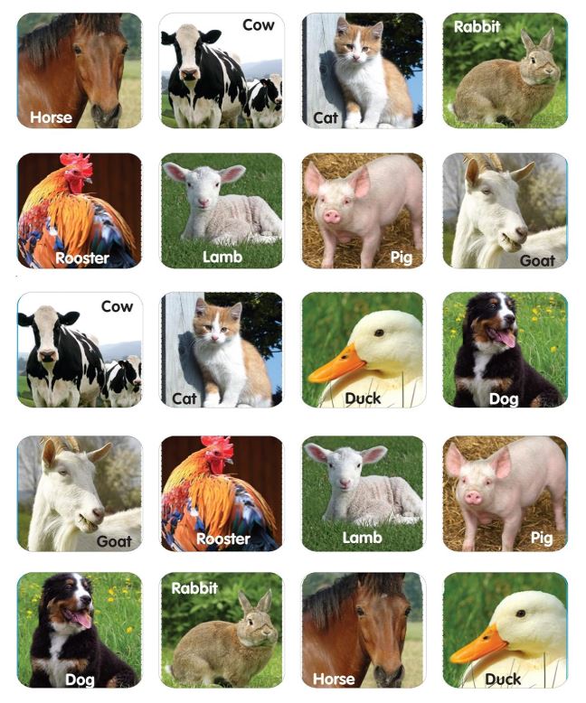 Farm Animals Photos Stickers Theme PQ. 120