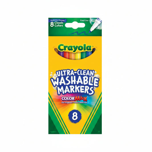 Crayola Ultra-Clean Washable Markers Fine Line Classic Colors Pkg. 8
