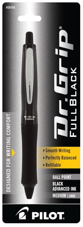 Dr. Grip Retractable Ballpoint Pen 1.0 mm Medium Point Black Barrel Black Ink