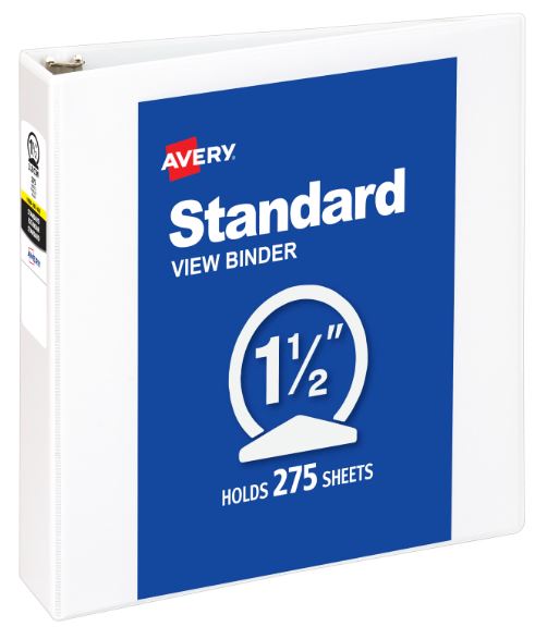 View Binder 1-1/2" Round Ring White