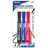 COLOR SHISEL TIP PERMANENT MARKERS PQT.3