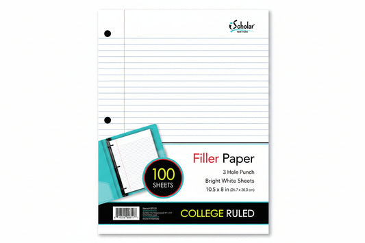 Filler Paper College Ruled 10.5" x 8" Pkg. 100