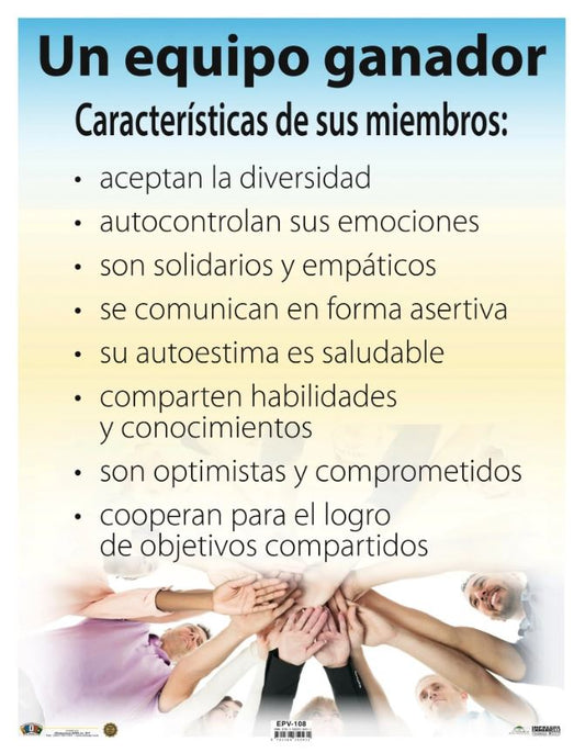 Cartel Un Equipo Ganador