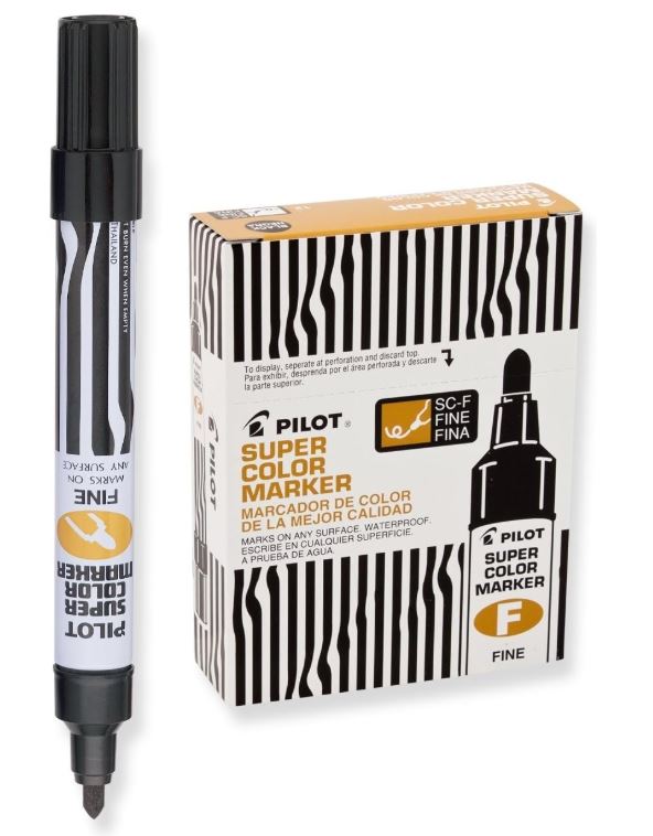 Super Color Jumbo Permanent Marker Bullet Point Black CJ. 12