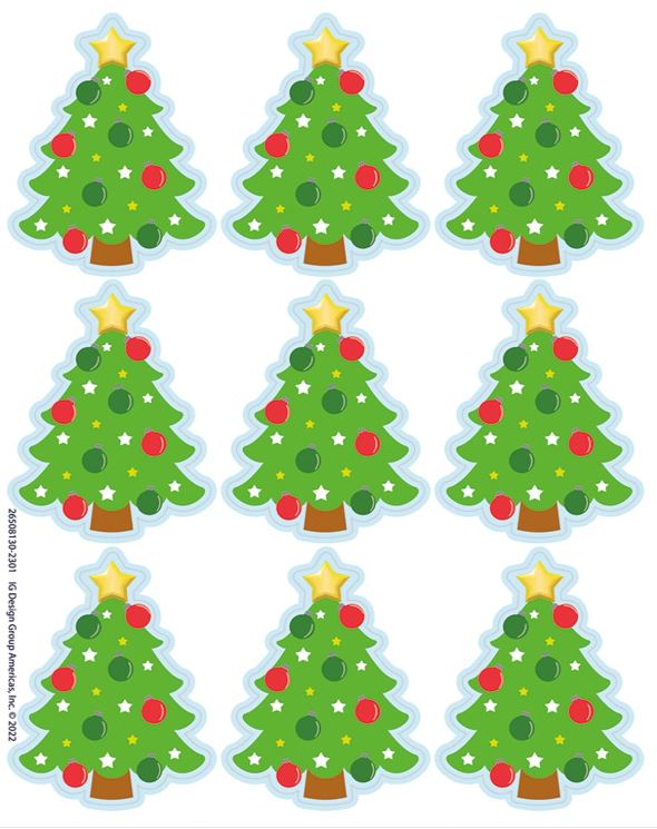 Christmas Trees Extra Large Stickers PQ. 36