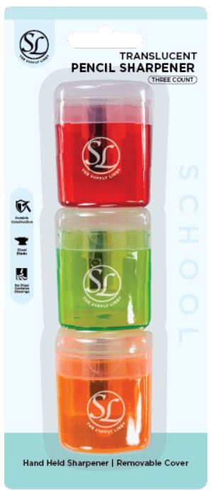 Pencil Sharpener W Cap | 3pcs