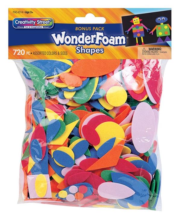 Creativity Street WonderFoam Shapes Shapes Assortment Asst. Sizes 720 PCS