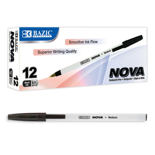 NOVA BLACK COLOR STICK PEN 12/BOX