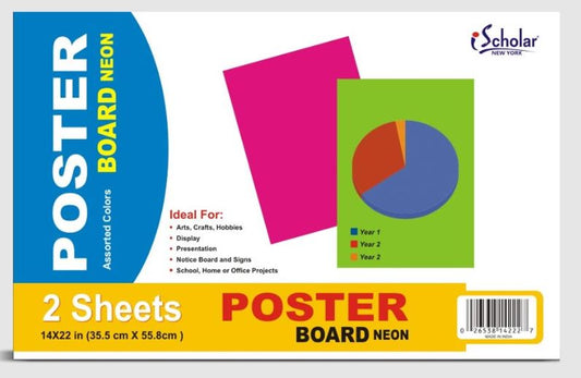 Fluorescent Poster Board 14″ x 22″ Pkg. 2