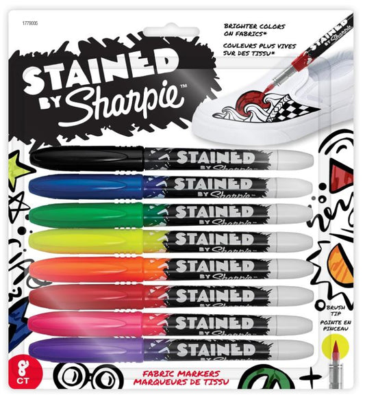 Sharpie Stained Fabric Markers Brush Tip Pkg. 8