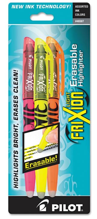 FriXion Light Pastel Erasable Highlighters Asst. Colors Pkg. 3