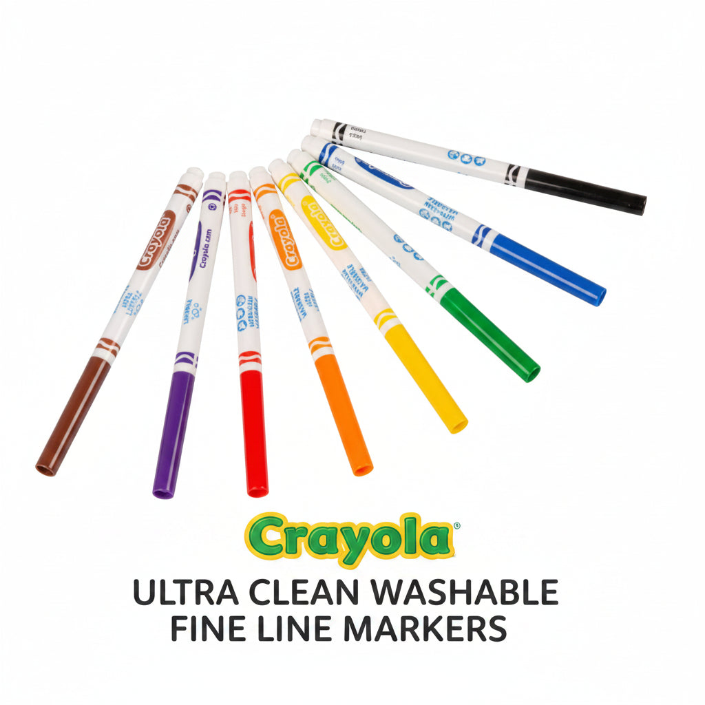 Crayola Ultra-Clean Washable Markers Fine Line Classic Colors Pkg. 8 – imagen 2 - JA Riollano