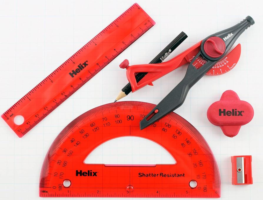 Helix Super School Kit Measuring Dimensions Assorted Colors 7 PCS