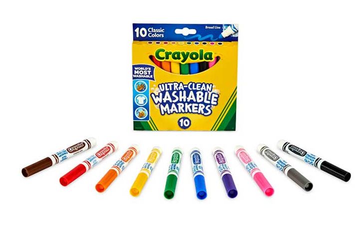 Crayola Ultra-Clean Markers, Broad Line, Classic Colors Pkg. 10 – imagen 2 - JA Riollano