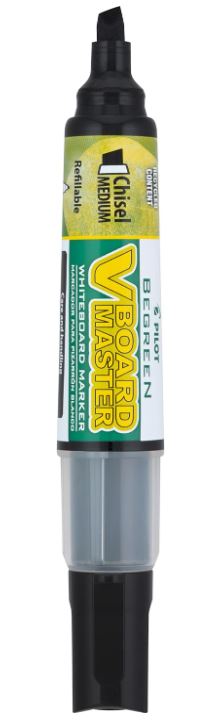 V Board Master BeGreen Refillable Dry-Erase Markers Chisel Tip Black Ink