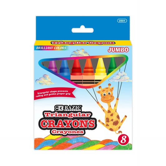 PREMIUM JUMBO TRIANGLE CRAYONS PQ.8