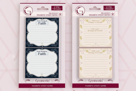 2pk Magnetic Sticky Note Pad- Religous Asst - JA Riollano