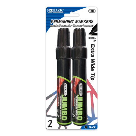 8 mm Jumbo Chisel Tip Permanent Markers (2/Pack)