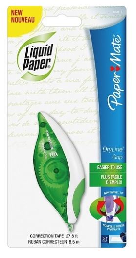 Paper Mate Liquid Paper DryLine Grip Correction Tape