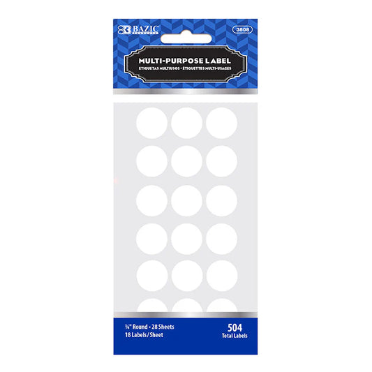 WHITE LABEL 3/4" ROUND 504 PACK