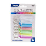 KEY TAGS WITH HOLDER & LABEL WINDOW (6/PACK)