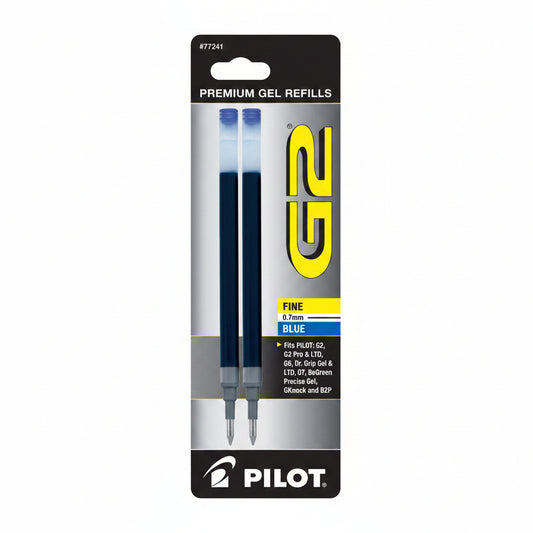 G2 Refills for Gel Ink Fine Point 0.7 mm Blue Ink Pkg. 2