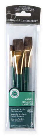Camel Hair Wash Brush Set Pkg. 3