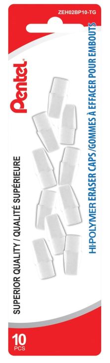 Hi-Polymer White Cap Erasers Pkg. 10