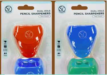 2CT ABSTRACT PENCIL SHARPENER W/2 SIZE HOLE ASST