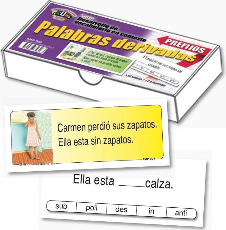 Tarjetas Palabras Derivada Prefijos Cj. 56