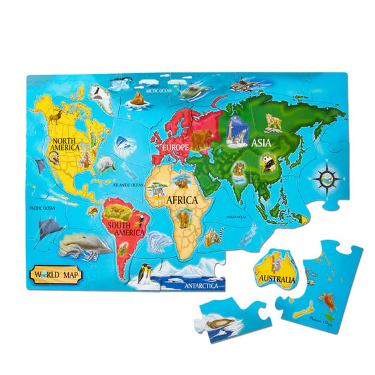 MEL FLOOR PUZZLE WORLD MAP 33PIECES