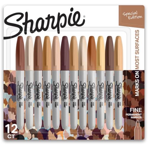 Sharpie Permanent Markers Fine Point Assorted Skin Tone Pkg. 12